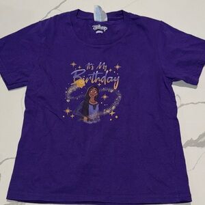 Girls XS Disney Asha Wish Purple Birthday T Shirt Short Sleeve XS